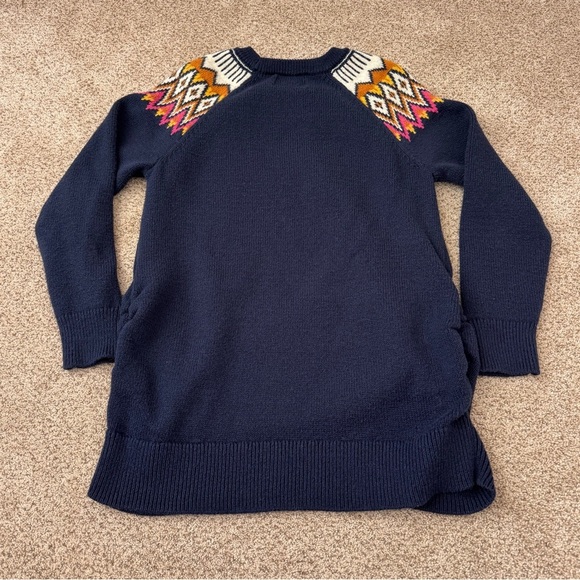Old Navy Women’s Maternity Navy Fair Isle Pullover Long Sleeve Sweater Small - Picture 2 of 5